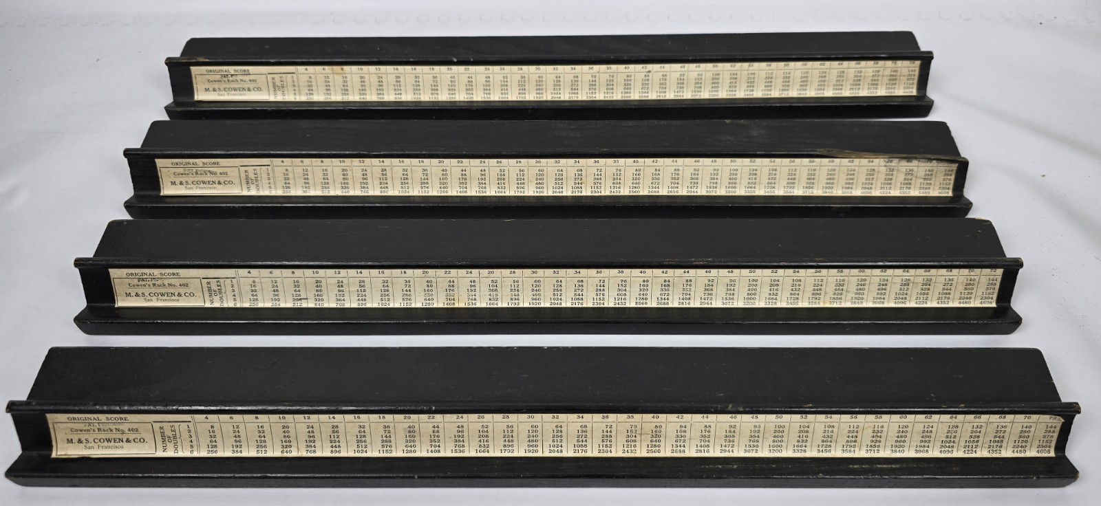 Vintage Set of 4 1920's Mah Jong Racks  M. & S. Cowen & Co. 402 Pat. Pending