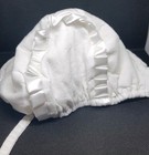 Baby Bonnet Cotton Christening Baptism White Toby Brand Bows — photo 3