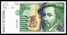 E715 SPAIN 1000 Pesetas 1992 HERNAN CORTES Pick 163. EBC.