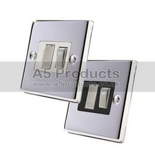 13 Amp Fused Switch Spur in Polished Chrome Square Style Silver effect