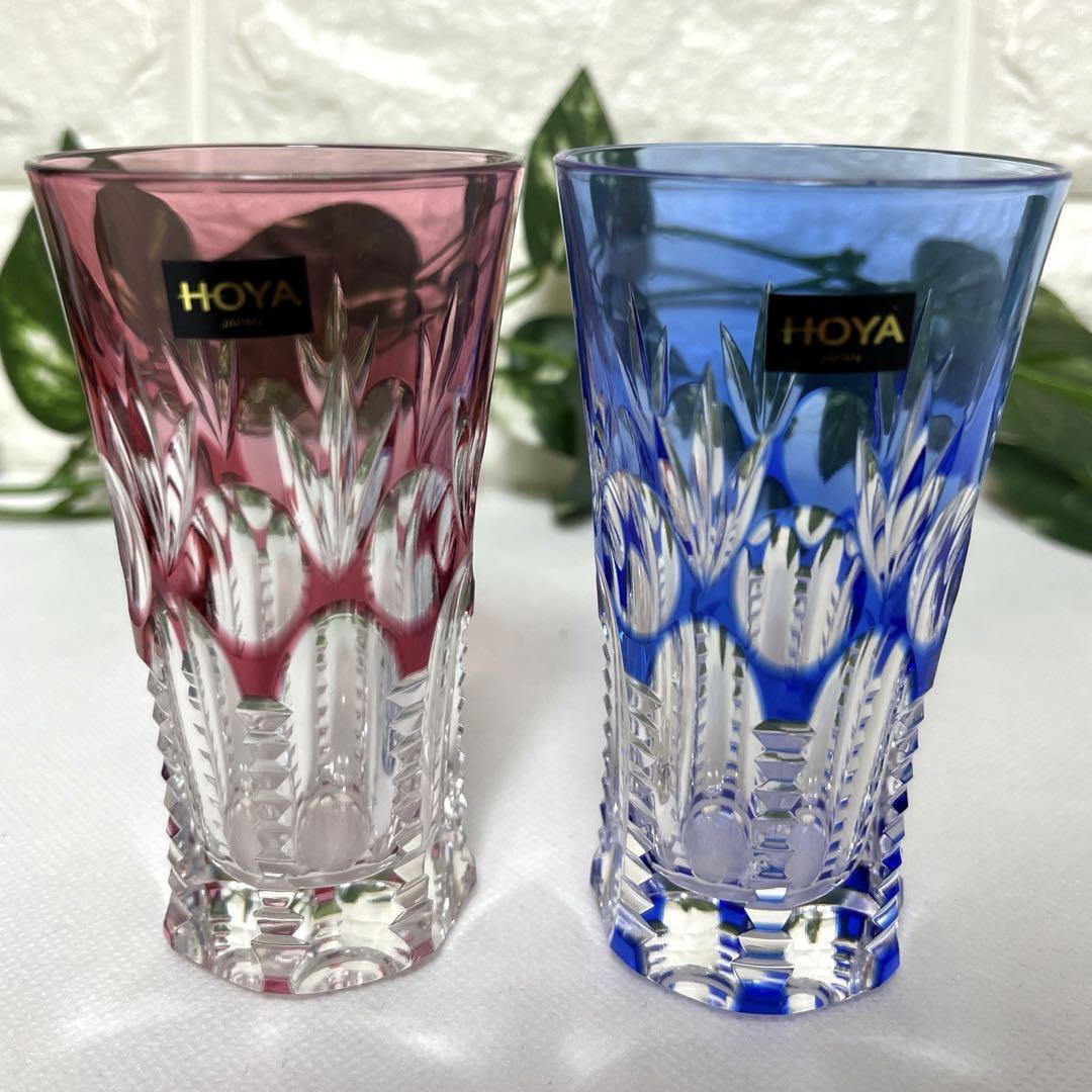 Hoya Crystal Colored Edo Kiriko Pair Glass | eBay