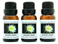3 Moonflower 1/2oz Premium Grade Scented Fragrance Oil Crazy Candles