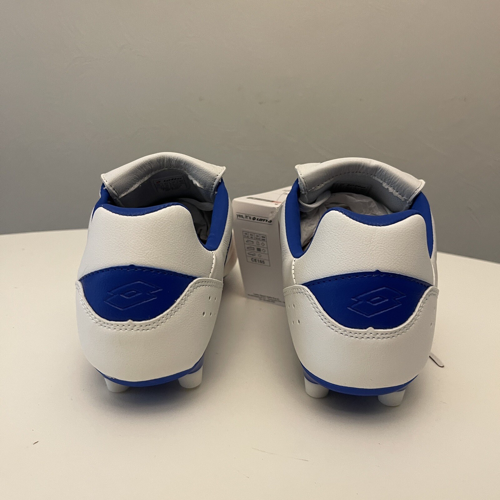 Lotto Stadio 200 III FG Tacchetti Calcio Calcio Bianco Blu US 11 5 EUR 45 NUOVI
