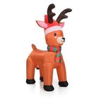 Rudolf Reindeer 4' Self-Inflating Holiday Decoration w/ LED Lights Christmas