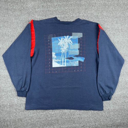 Vintage Ocean Pacific T-shirt Men's Large Blue Beach Surf Skate Promo USA 90s