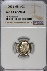 1967 Roosevelt Dime NGC MS 67