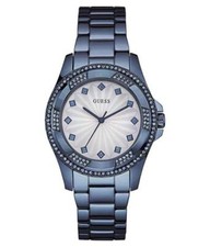 Guess Analog Steel Blue Pinwheel Quartz Silver Dial Women's W0702L1 Watch