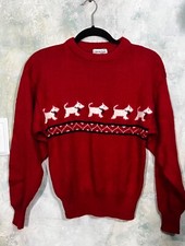 Vintage 80's Red Scotty Dog Sweater by Crystal Sz. Sm