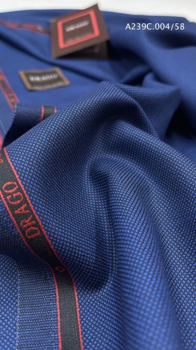 Super 160s Wool Suiting Fabric Navy Blue Birdseye DRAGO Sinfonia Merino 3.80m - Picture 2 of 9