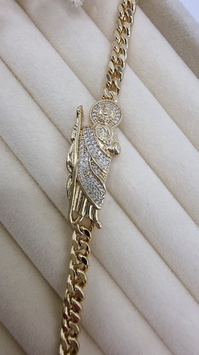Saint St. Jude Religious Bracelet 14k Gold Plated Hypoallergenic Length 19cm - 第 3/4 張圖片
