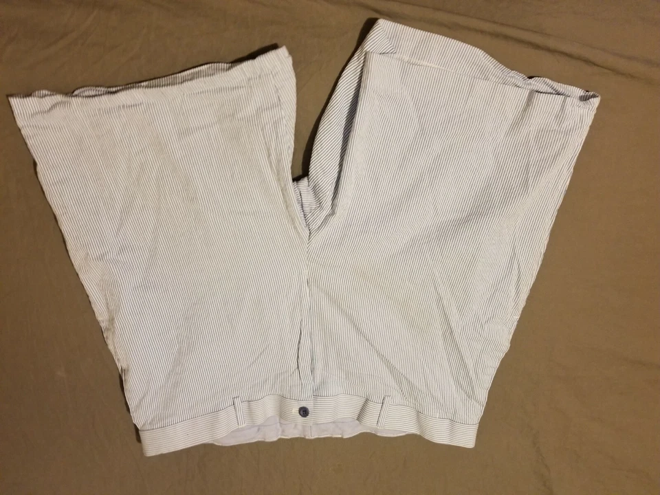 Pantalones Cortos Para Hombre Louis Raphael Caqui 42 Rayas Azules Algodón Chino Foto 3 de 4