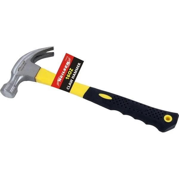 Neilsen Claw Hammer 16Oz 25mm Forged Steel Head Comfort Grip Fiberglass Handle