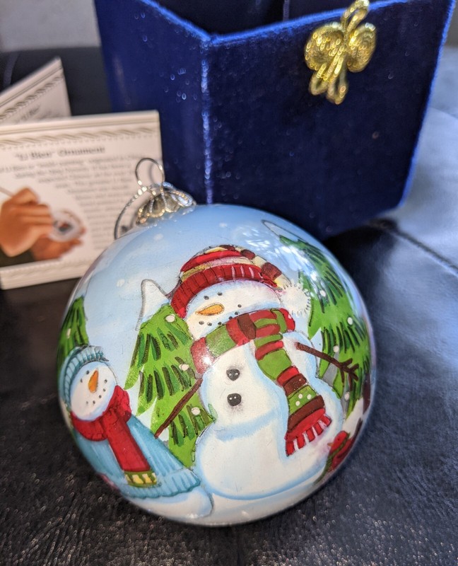 Li Bien Snowmen Ornament, New 2013 In Gift Box