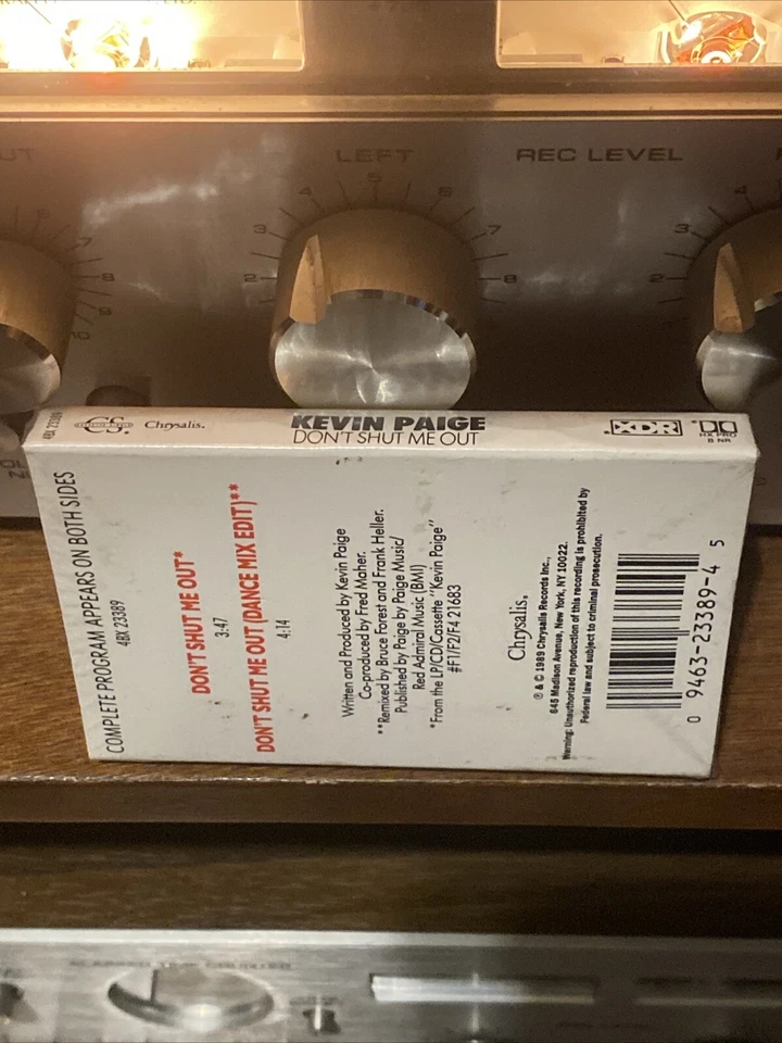 Kevin Paige, Don't Shut Me Out 1989 Chrysalis Cassette Single Factory Sealed NOS - Image 2 of 4