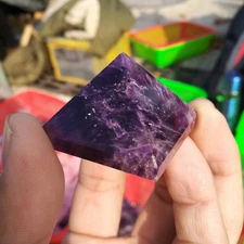 Natural Dreamy Amethyst Quartz Crystal Stone Pyramid Chakra Energy Tower Decor