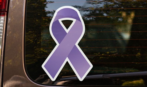 Cancer Awareness Ribbon Car Decal Sticker Breast Prostate Skin Colon Survivor - Picture 2 of 2