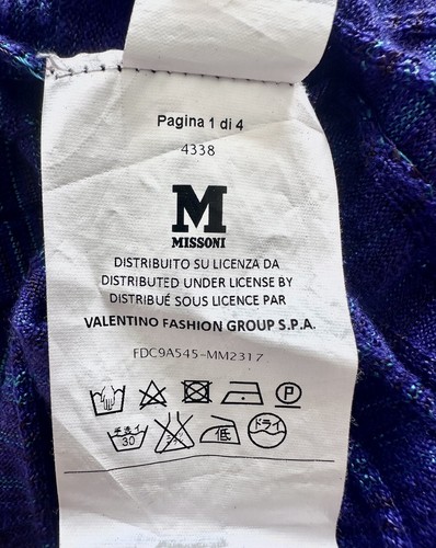 Mini Vestido MISSONI Tejido Crochet Lana Virgen Viscosa Púrpura Zig-Zag Talla IT 46 L - Imagen 15 de 21