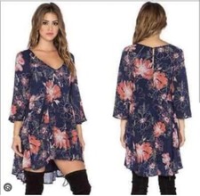 Free People Eyes On You Navy Pink Floral Mini Dress Revolve Women Size 2