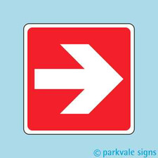 Red Straight Directional Arrow Sign