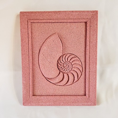 Vintage Nautilus Shell Sand Cast Mold Wall Art Decor Art Deco Pink Heavy 3d RARE - Picture 5 of 10