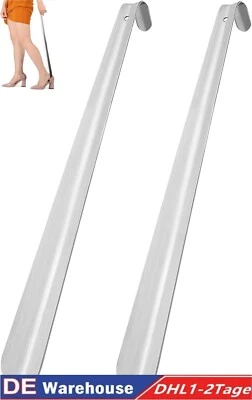 CISIVIS 🏆Schuhanzieher 2 x Schuhlöffel Edelstahl lang Metall Schuh Anziehhilfe XXL 52cm