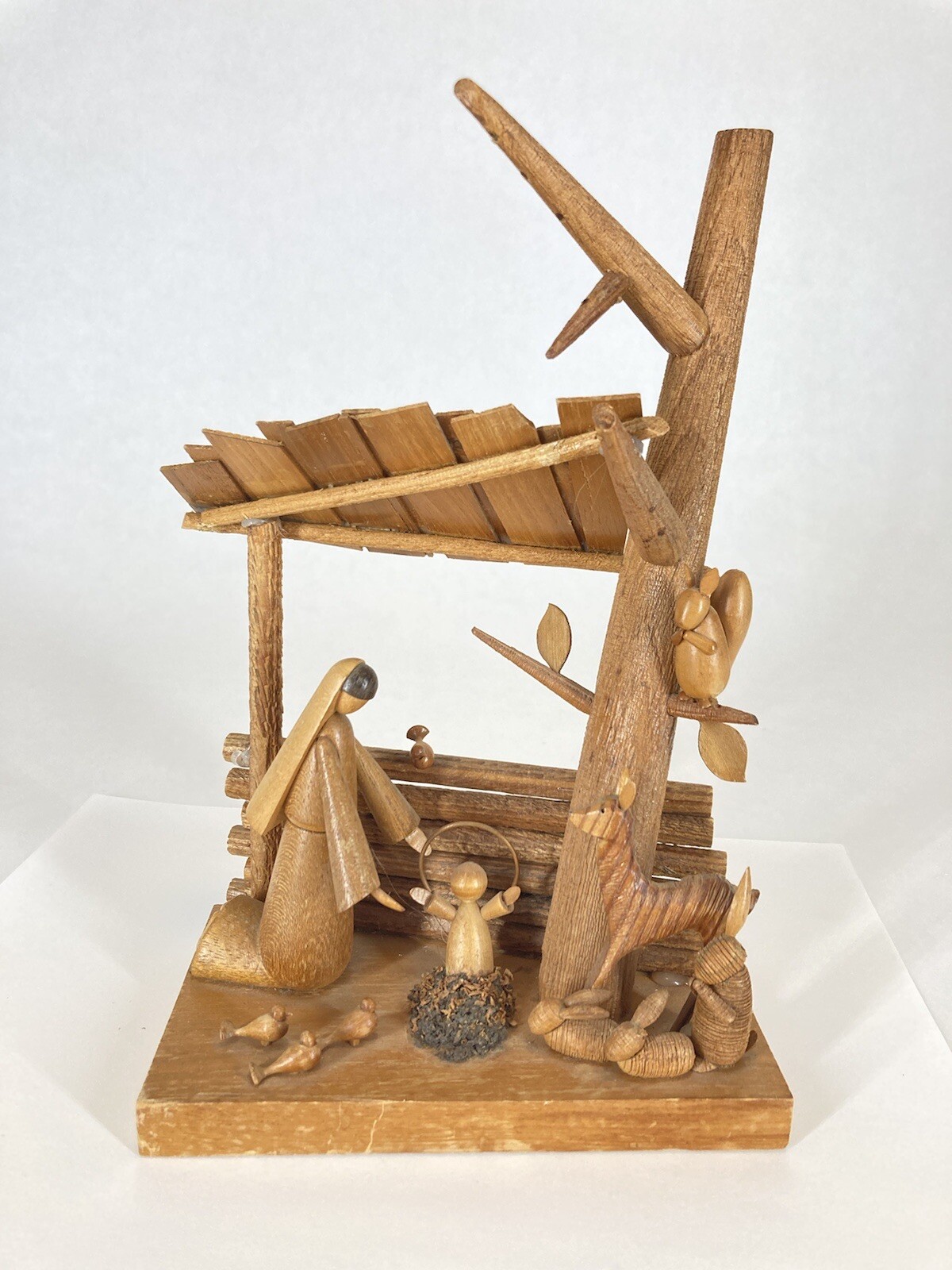 S. Sitarski & J. Fedorowicz Vintage Wooden Nativity Scene Hand Made