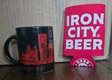 IRON CITY BEER Coffee Mug "A Pittsburgh Tradition" PLUS Beer Bottle Koozie #61