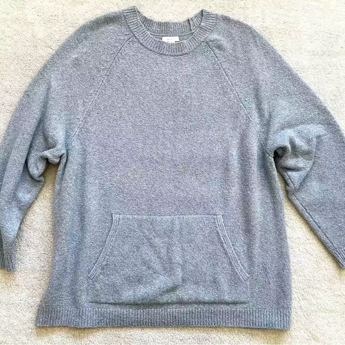 J. JILL PURE JILL Light Blue Soft Cozy Sweater W Kangaroo Pocket