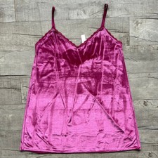 NWT Victoria's Secret Magenta Pink Crushed Velvet Nightie Slip Dress V-Neck XL