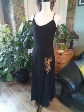 Long Black Strappy Maxi Dress Size S/M BNWT