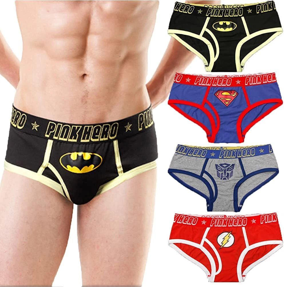 Calzoncillos para hombre Bragas de superh roe Marvel Estampado de dibujos animados Batman Calzoncillos para hombre