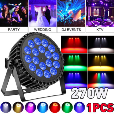 270W Stage Par Light 18 LED RGBW DMX512 Lighting Strobe Beam DJ Party Show Lamp