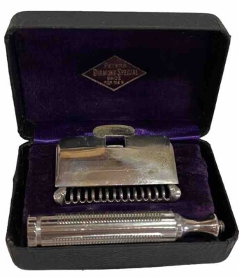 Vintage GEM Razor w/Case~Peters Diamond Special Shoe For Men AD~Early 1900s~Prop