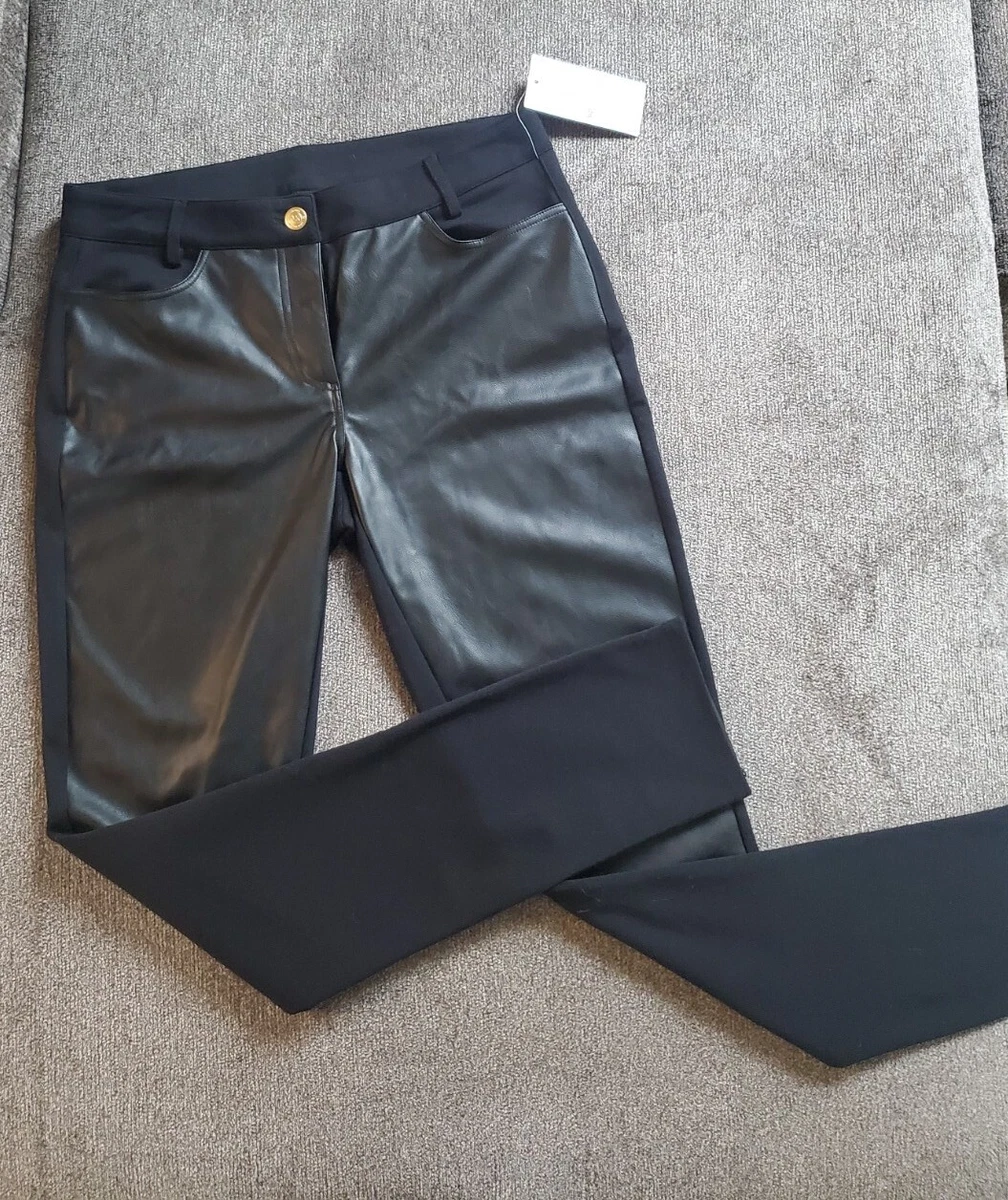 Women's New MICHAEL Michael Kors faux leather Pants black SIZE 2