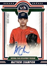 2022 Panini Stars & Stripes USA Baseball Matthew Champion #NTDP-MC Signatures A5