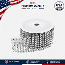 Versatile 1.5" Rhinestone Mesh Ribbon Roll - Ideal for Weddings Birthdays