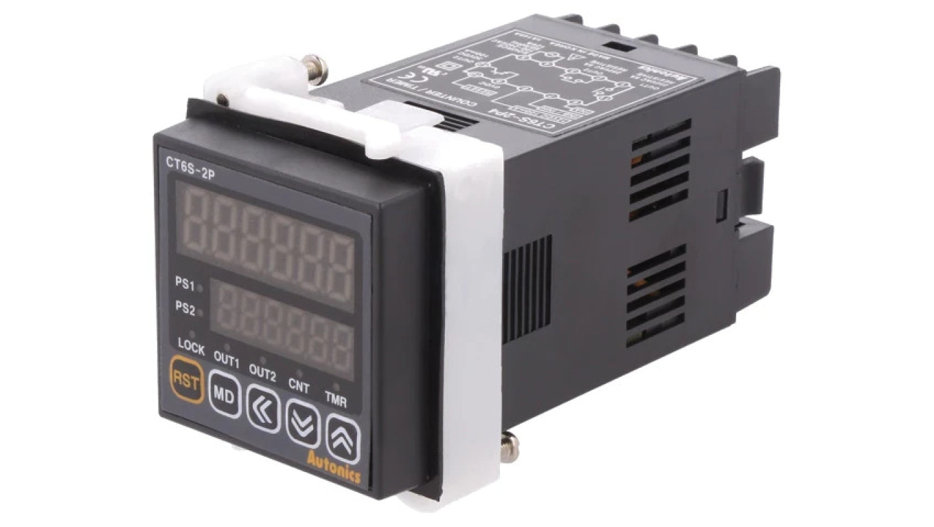 CT6S-2P4 Electronic counter with LED display x2, time/pulses, OUT:SPST, I /T2UK