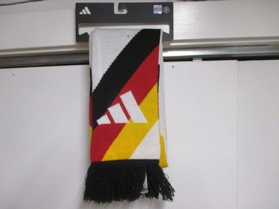 GERMANY (ADIDAS) ADULT SOCCER TEAM SCARF (ONE SIZE) NWT WHITE FRONT & BACK LOGOS