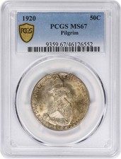 Pilgrim Commemorative Half Dollar 1920 MS67 PCGS