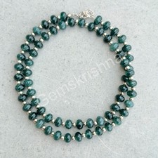 Rare Grandidierite 8mm Beaded Necklace Teal Green Gemstone Jewelry Luxury C