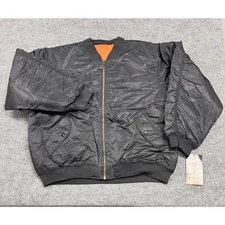 Jordan Craig Vintage Mens 5XL Bomber Jacket Black Orange Zip Up Y2K - NEW