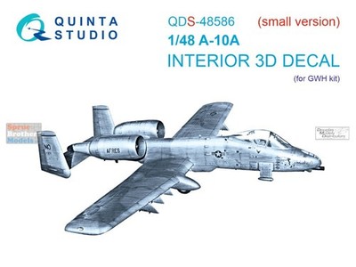 QTSQDS48586 1:48 Quinta Studio 3D Decal - A-10A Thunderbolt II (GWH kit) Small