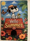Garden Flag 12x18 Snoopy Summer Double Sided Handmade Woodstock Cute