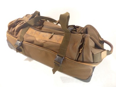 Cabela's Outdoor Gear Leather Canvas Hunting Fishing Roller Duffle Bag Brown XXL