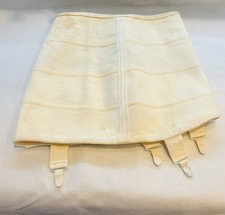 Vintage 1950s Garter Girdle 6 Strap Waist Cincher Zipper Pin Up Lingerie