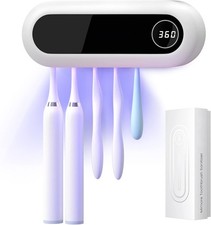 Wall Mounted Toothbrush Holder 5 Slots with Timer Cordless Bathroom