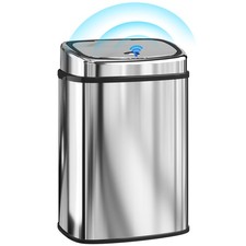 HOMCOM 50L Sensor Bin, Stainless Steel Kitchen Bin with Automatic Close