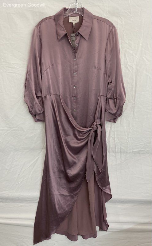 NWT Cinq A Sept Women's Jacey Pink Tie Front Long Sleeve Shirt Dress Size 6