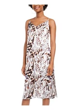 ONE CLOTHING Womens Spaghetti Strap V Neck Midi Party Shift Dress