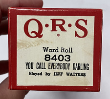 QRS Player Piano Word Roll 8403 You Call Everybody Darling By Jeff Watters
